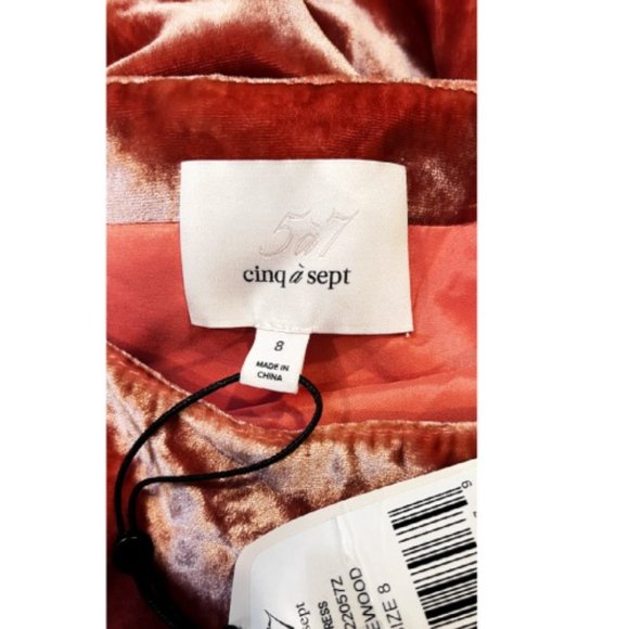 $425 BNWT CINQ A SEPT VELVET MINI  DRESS 8 - Picture 9 of 11